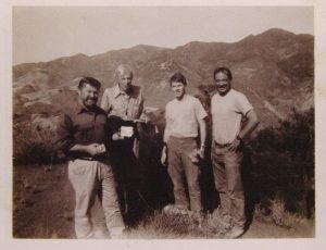 Photo of a group of men who are geologists, including the speaker, Art Wahl. 